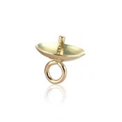 14K Yellow Gold Pearl Drop Cup+Peg 5mm