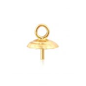 14K Yellow Gold Serrated Pearl Drop Cup+Peg 5mm (97005-0200-000)