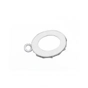 Sterling Silver Bezel Cup 12/16 mm Gallery 1231H Flat Back +Ring