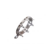 Sterling Silver Bezel Cup 10/12 mm Gallery 1231H Flat Back +Ring