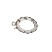 Sterling Silver Bezel Cup 13/18 mm Gallery 1231H Flat Back +Ring