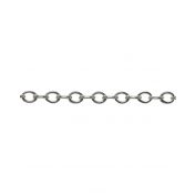925 Sterling Silver Oval Rolo Chain 0.5X2.2X0.4mm