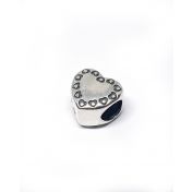 925 Sterling Silver Heart Charm Bead