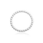 925 Sterling Silver 1.5mm Pearl Wire Ring Size 7