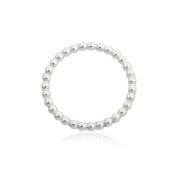 925 Sterling Silver 2mm Pearl Wire Ring Size 5