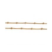 Yellow Gold-Filled Curb Chain 1mm with 2mm Beads