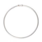 925 Sterling Silver Bangle 2.5mm Round Wire/65mm OD with snap closer