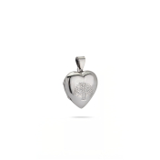 925 Sterling Silver 25mm Decorated Openable Heart Pendant