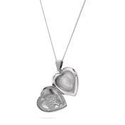 925 Sterling Silver 25mm Decorated Openable Heart Pendant