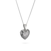 925 Sterling Silver 18mm Decorated Openable Heart Pendant