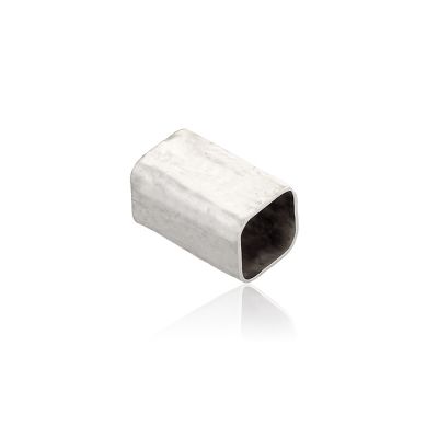 925 Sterling Silver Hammered Square Tube 6/5mm