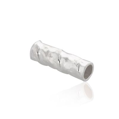 925 Sterling Silver Hammered Tube 3/10mm