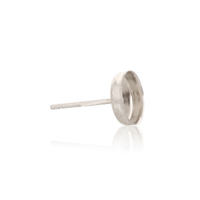 925 Sterling Silver Bezel Cup Earring 7mm