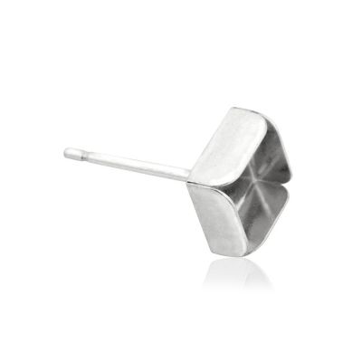 925 Sterling Silver Bezel Cup Earring 5/5mm