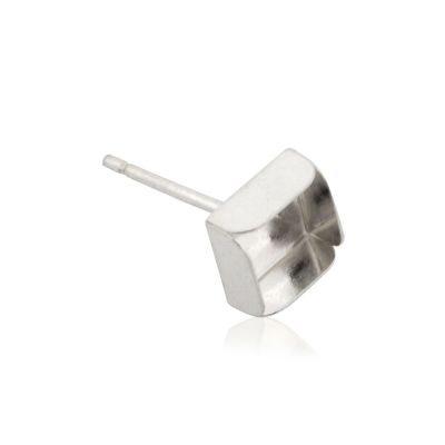 925 Sterling Silver Bezel Cup Earring 6/6mm