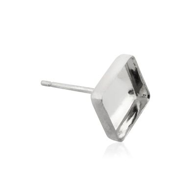 925 Sterling Silver Bezel Cup Earring 8/8mm