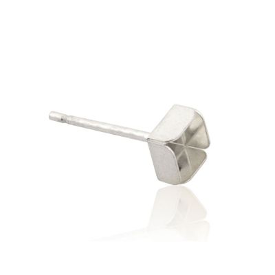 925 Sterling Silver Bezel Cup Earring 4/4 mm