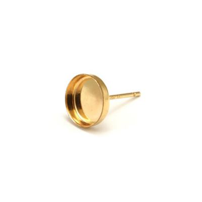 Yellow Gold Filled Bezel Cup Earring 8mm