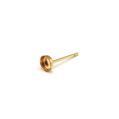 Yellow Gold Filled Bezel Cup Earring 4mm
