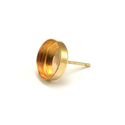 Yellow Gold Filled Bezel Cup Earring 10mm