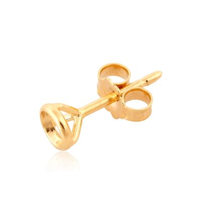 18K Yellow Gold Martini Cast Earring + Earnut 3.8mm (20Pt)
