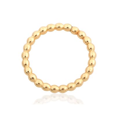 Yellow Gold Filled 1.5mm Pearl Wire Ring  Size 7.5