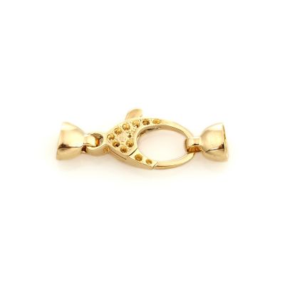 18K Yellow Gold Large Fishlock Clasp 26mm + 8mm Endcups