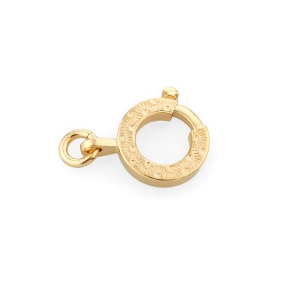 18K Yellow Gold Square Tube Spring Clasp 15mm