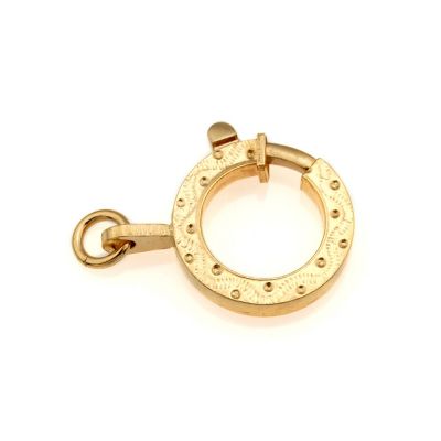 18K Yellow Gold Square Tube Spring Clasp 10mm