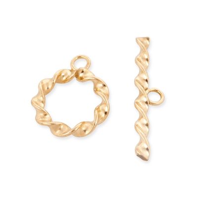 Yellow Gold Filled T-Clasp 12mm (Twisted Wire 2mm)