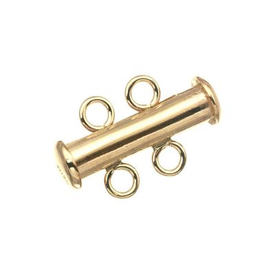 Yellow Gold Filled Tube Clasp 2 Rows