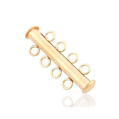 Yellow Gold Filled Tube Clasp 4 Rows