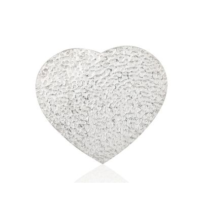 925 Sterling Silver Satin Textured Heart