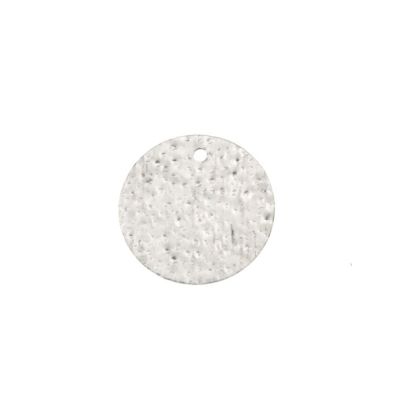 925 Sterling Silver Satin Textured Disc 8mm