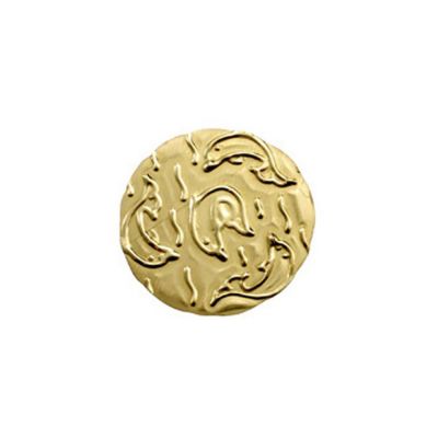 Yellow Gold Filled Dolphin Textured Disc 21mm