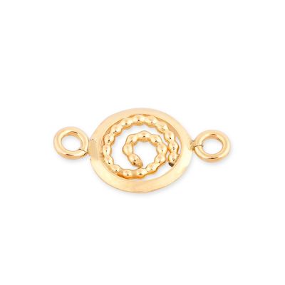 Yellow Gold Filled Disc Pearl Wire Snail 8mm + 2 Rings