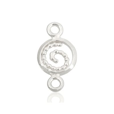 925 Sterling Silver Pearl Wire 8mm Snail In Disc With 2 Loops