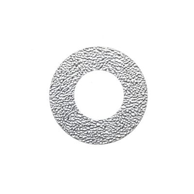925 Sterling Silver Satin Textured Disc 20mm (Hole: 10mm)