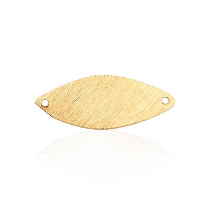 Yellow Gold Filled Ellipse Hammered Disc With 2 Holes