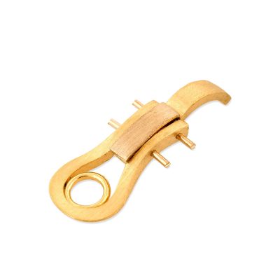 18K Yellow Gold Clips With Rubber