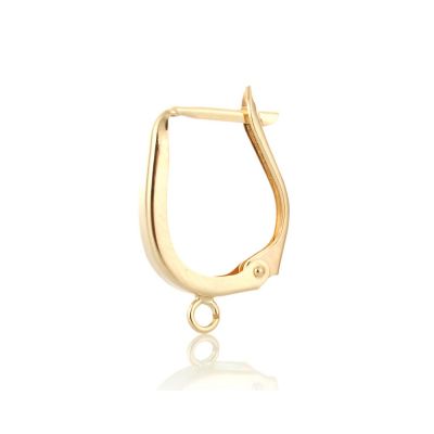 14K Yellow Gold Lg Click-In Leverback W/Ring