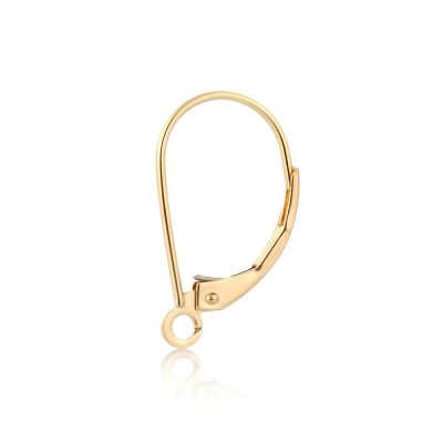 14K Yellow Gold Lever-Back W/Ring