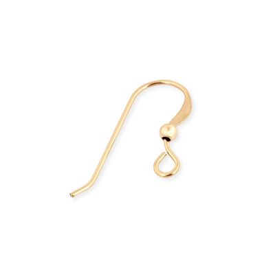 Yellow Gold Filled Flat 0.7mm Ear Wire With 2.5mm Bead