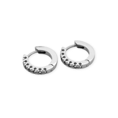 18K White Gold Hoop Earring For 7 0.75Pt Stones
