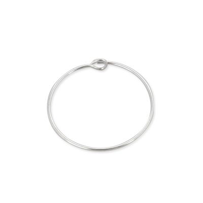 925 Sterling Silver Hoop Wire Earring 21mm 