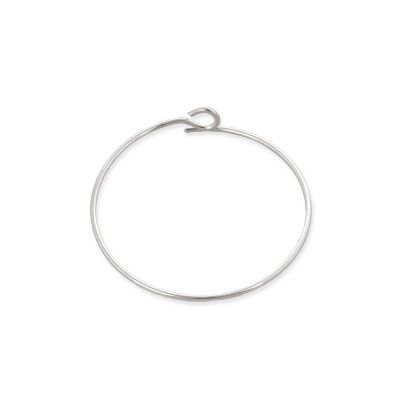 925 Sterling Silver Hoop Wire Earring 24mm 