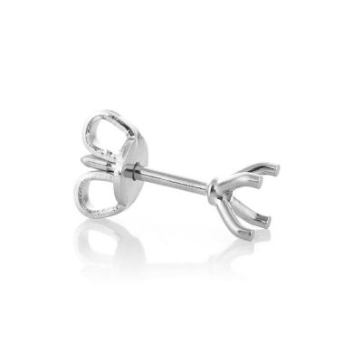 18K White Gold Martini Cast Earring 20Pt