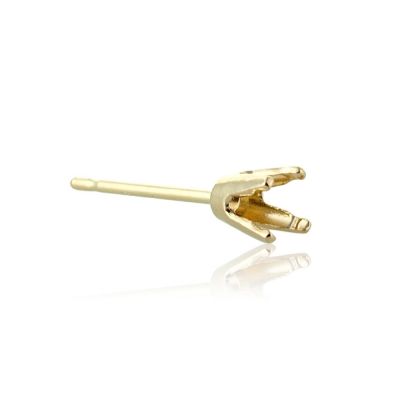 14K Yellow Gold 4 Prong Tiff Lightweight Earring Setting W/Seats 12Pt (02312-02Fa-000)