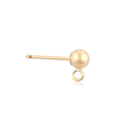 Yellow Gold Filled Ball Earring +Ring 4mm