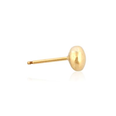 Yellow Gold Filled Flat Ball +Ring Earring 5mm